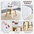 Modern Minimalist White - Patterned Circular Table: 42 - Inch MDF Desktop, Stainless Steel Legs, Dual - Use As Dining & Coffee Table, Ideal For Home And Office Spaces, Blending Style And Functionality