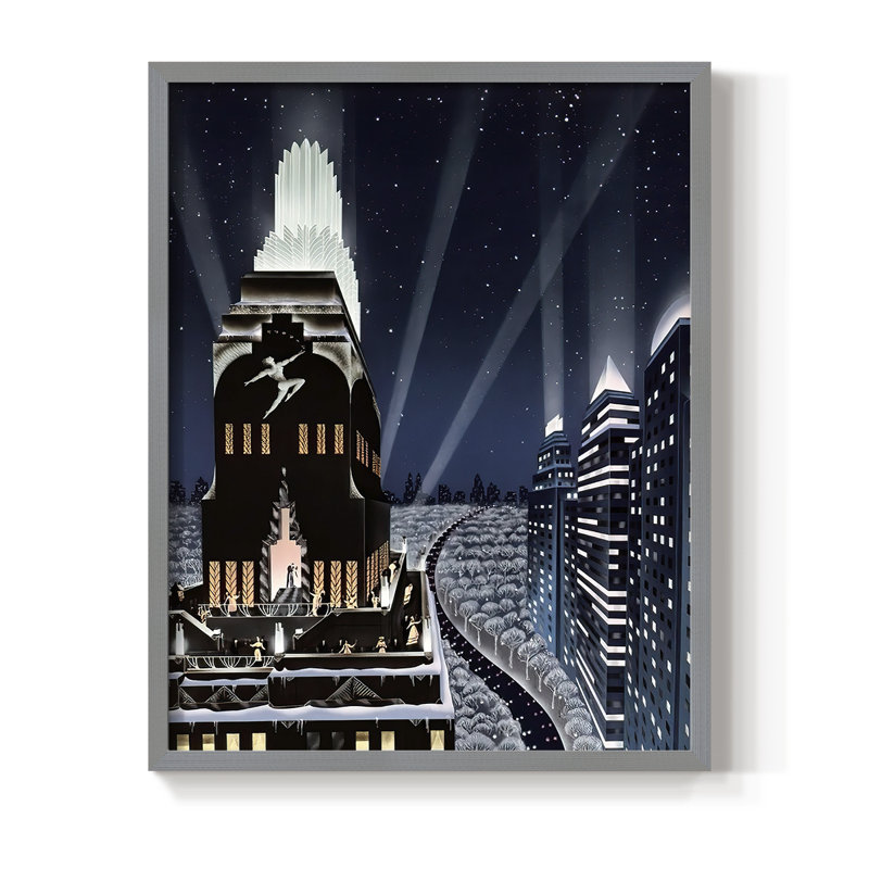 Rooftop Serenade Framed Print - Solid Wood, Gray, 10" H x 8" W