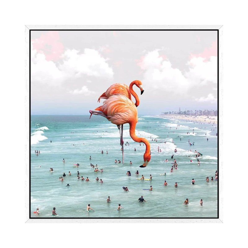 Beaching Around - Print on Canvas, White Framed, 66.04 cm H x 66.04 cm W