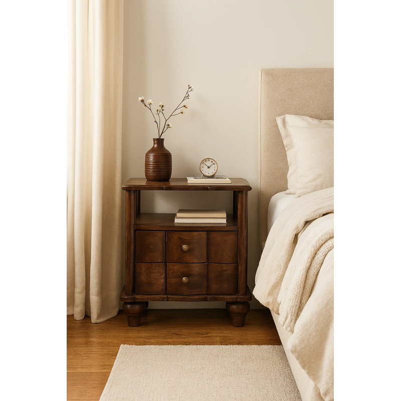 Fratar 55cm W Solid Wood Bedside Table