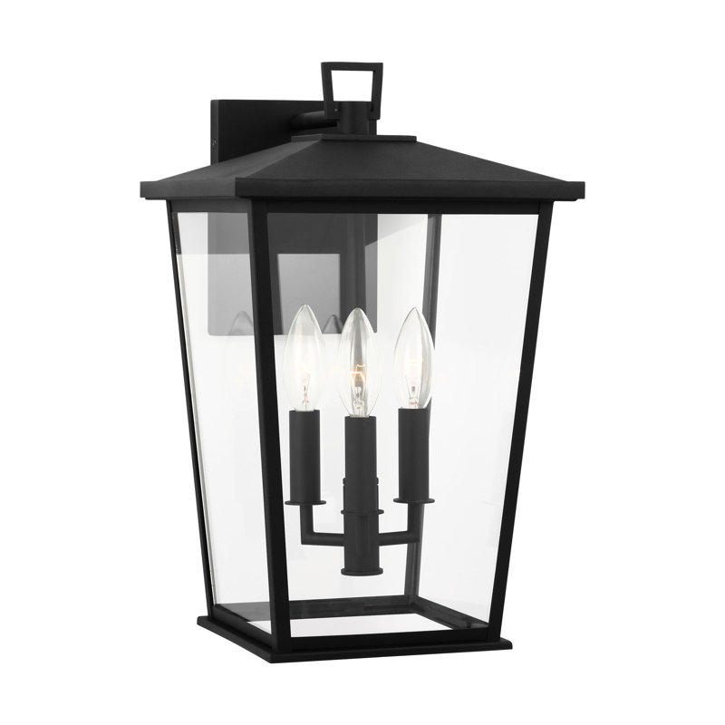 Linton Large Lantern from Generation Lighting , 3, Textured Black, 20.25" H x 9.75" W x 10.625" D