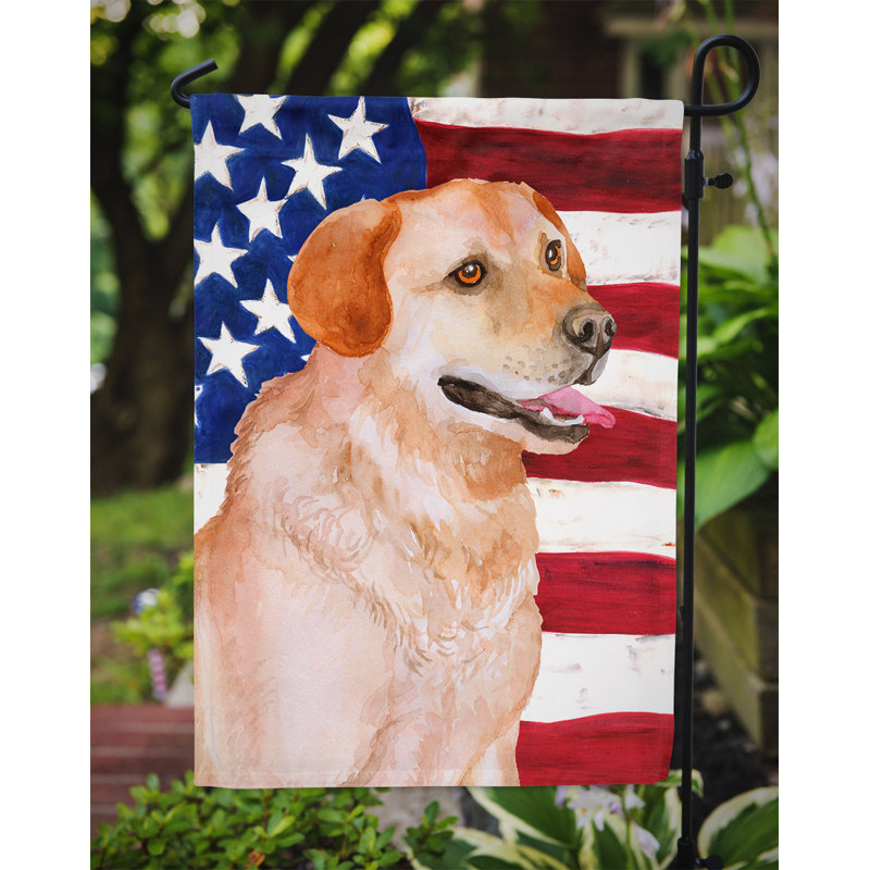 2 côtés en polyester de 2 côtés american drapeau de jardin, Lakeland Terrier