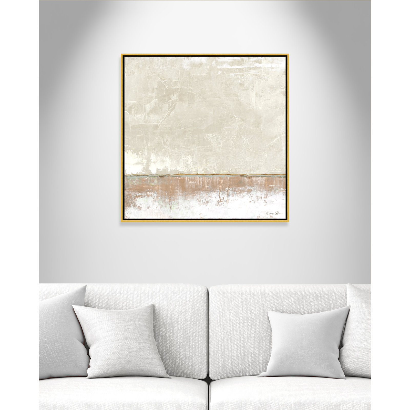 Better Days 2 - Floater Frame Print on Canvas, 31.5" H x 31.5" W, Gold