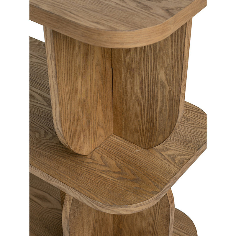 Tablette en bois 47x15x32.5 "à trois niveaux avec placage de frêne brun