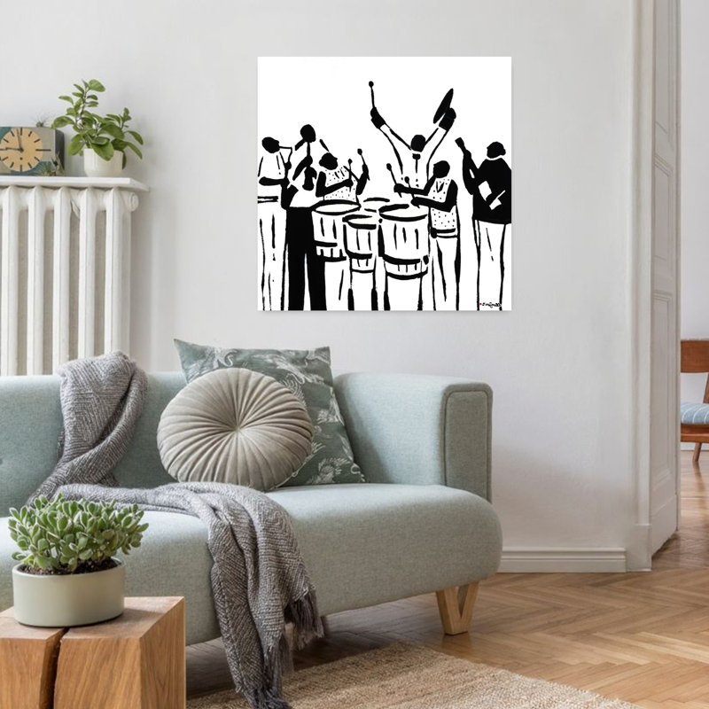 Grayscale Band 2, art contemporain abstrait, H 32 po x l 32 po