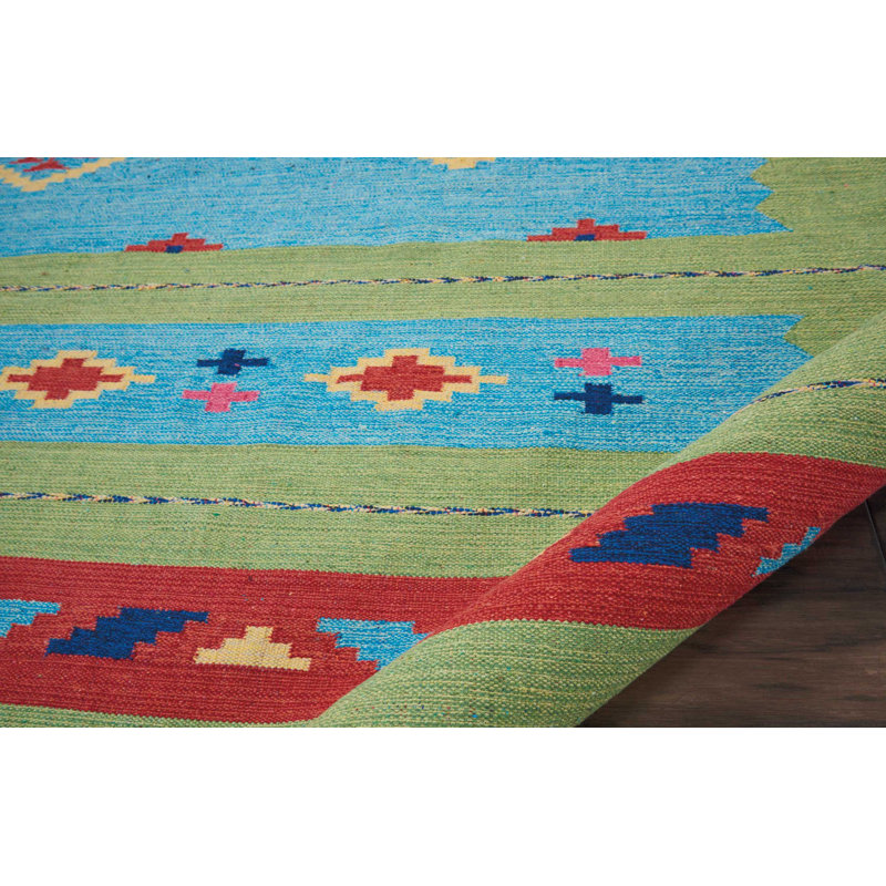 Tapis bleu bohémien Farrah, Rectangle 8 pi x 10 pi