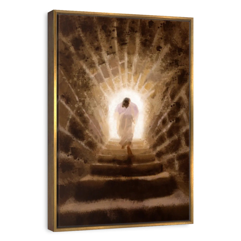 Resurrection Of Christ, 25" x 37", Floating Frame Gold