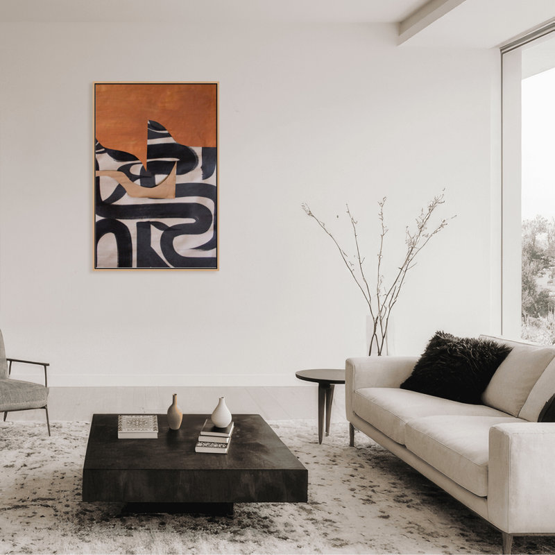 Gai: A Symphony Of Abstraction, Framed Canvas, 48" H x 36" W x 2.375" D, White