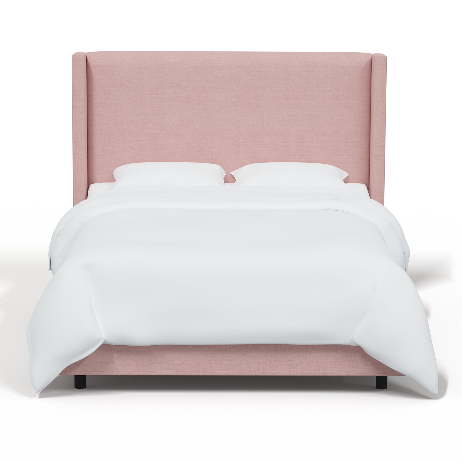 Hanson Upholstered Wingback Bed, King, Classic Blush Linen