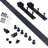 Panelled Wood Stained Distressed Z Series DIY Barn Door With Handle And Installation Hardware Kit-53576219