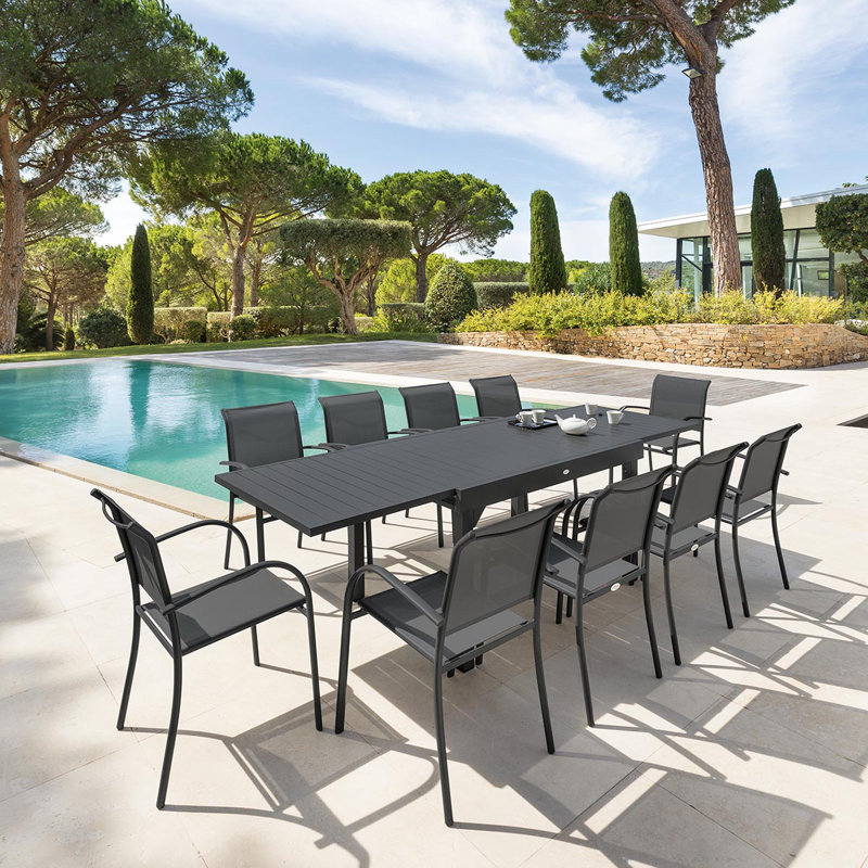 Antonioni Rectangular Metal Extendable Outdoor Dining Table , 135cm cm W 90cm cm D