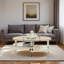 Silver Mirrored Glass Oval Coffee Table With Double-layer Design, Acylic Legs And Crystal Decor