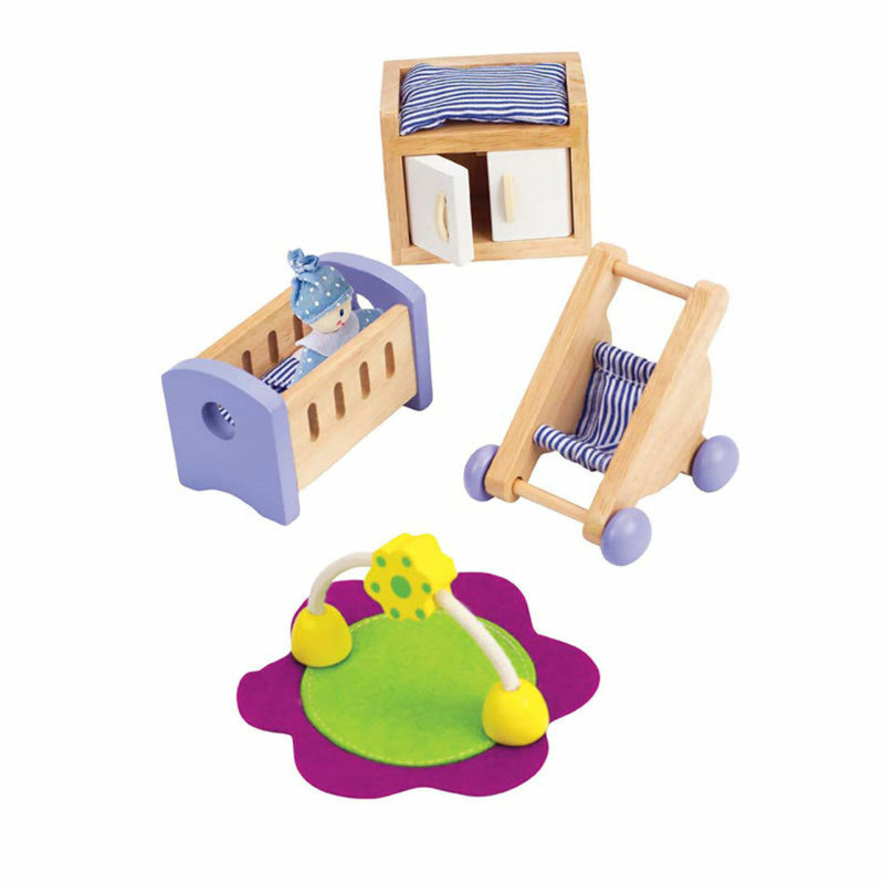 Ensemble de chambre de bébé en bois Hape - Accessoires de maison de poupée en bois échelle 1/12