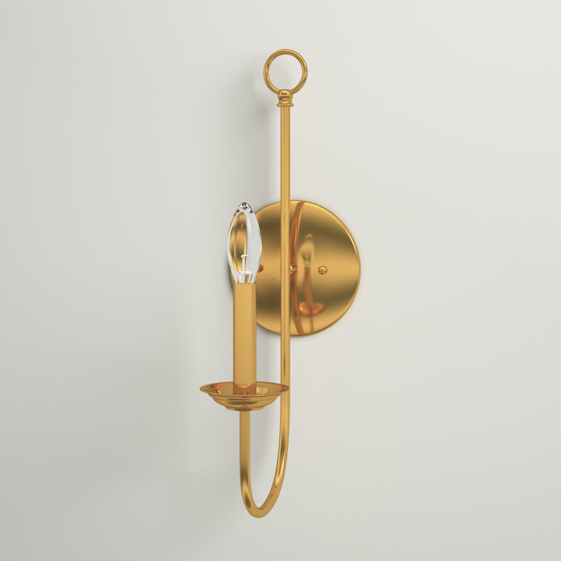 Arunvir Candle Wall Light, Polished Brass