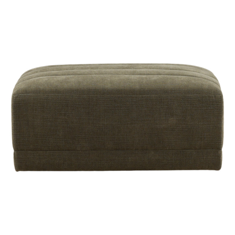 Lula Hardwood Upholstered Ottoman, Olive