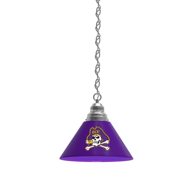 1 - Light Single Pendant, Chrome, East Carolina Pirates