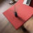 Red Saddle Leather Ash Wood Writing Desk-556353477