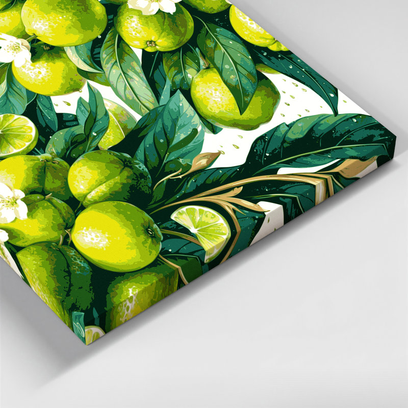 Art mural sur toile vert fruitier, H 16 po x l 20 po