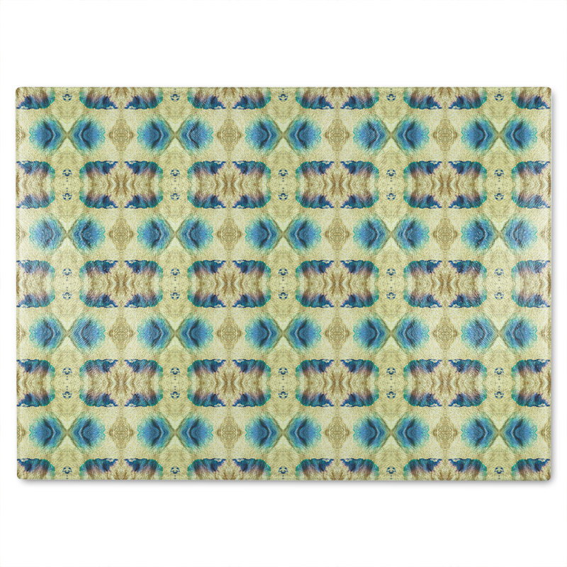 Psychedelic Geometric Pattern Glass Chopping Board