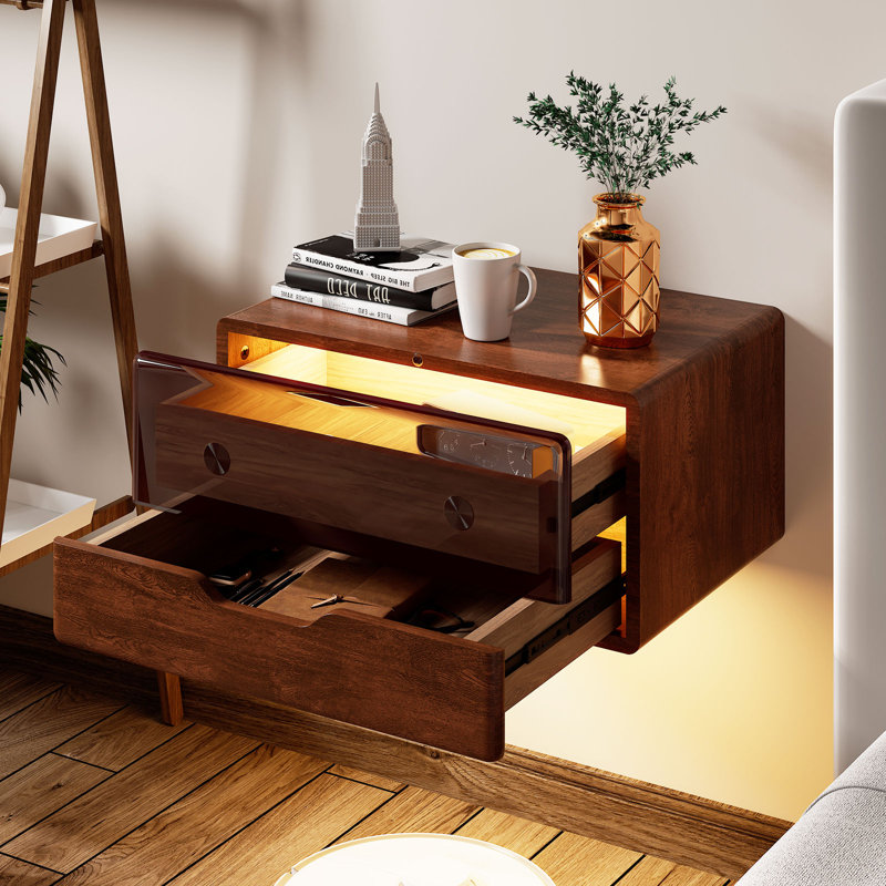 Jaidynn 19.7'' W Solid Wood Nightstand, Brown
