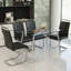 Élégante table de salle à manger contemporaine en verre pour le bureau à domicile, surface et réunion minimalistes faciles à nettoyer, esthétique solide
