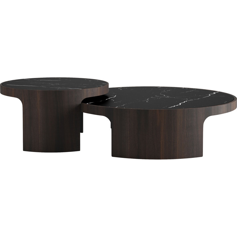 Caliann Solid Wood Nesting Coffee Table, Black