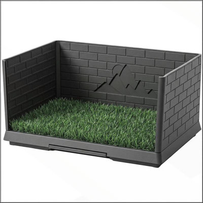 Pee Pad Pet Toilet with Semi-Enclosed Walls and Easy-Clean Tray for Indoor Potty Training