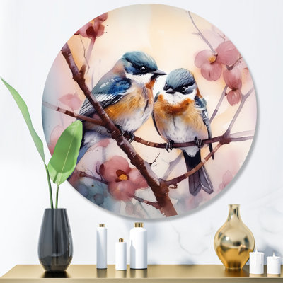 Gofran deux oiseaux bleus sur un arbre à fleurs I