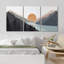 «Sun Mountain Landscape Range Abstract Lake Nature», ensemble de 3 reproductions d'art sur toile encadrées-75851883-119395199-75851884