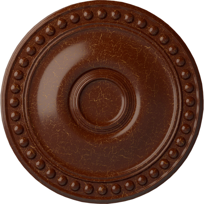 Médaillon de plafond de 19 1/8 po x P 1 po (convient aux auvents jusqu'à 5 5/8 po), Acajou poli craquelé