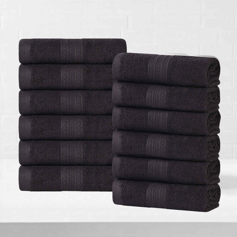 Ensemble de débarbouillettes et de débarbouillettes écologiques en coton massif 450 g / m² Simba, Noir