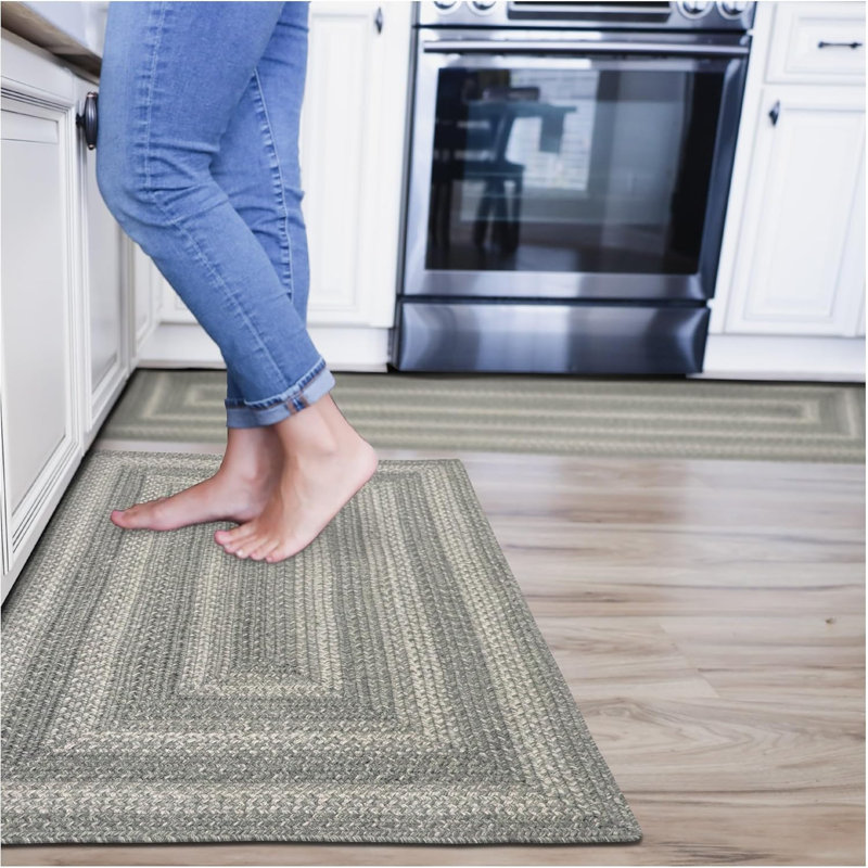 Dailee Braided Jute Non-Shedding Gray Rug, Runner 1'10" x 6'