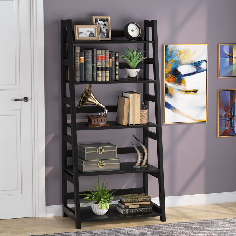 Dawneisha Ladder Bookcase, Black