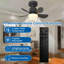 Ventilateur de douille avec télécommande, petit ventilateur de plafond avec lumières, ventilateur d'ampoule à intensité variable 1000LM avec sélection 3000K-6000K, ventilateurs à douille à 4 vitesses, ventilateurs à vis E26 pour chambre à coucher, cuisine, 17,7 po-1854585980-1854585982