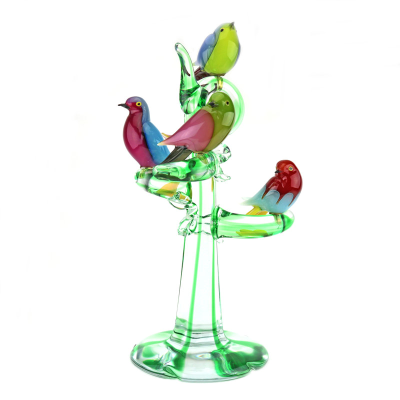 Murano Glass Tree with 4 Birds