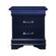 Table de chevet 2 tiroirs avec DEL - Bleu, design spacieux et transitionnel de style bleu