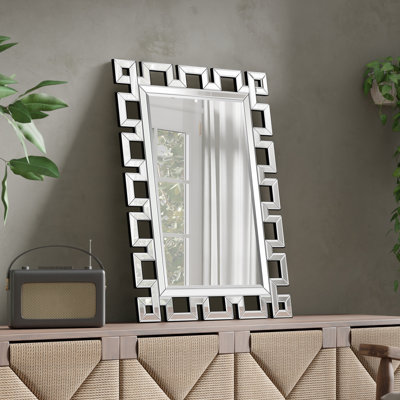   Silver Metal Framed Bathroom Mirror For Wall, 24x36 Inch  Rectangle Mirror, Silver Bathroom Vanity Mirror, Anti-rust, Hangs Horizontally Or Vertically