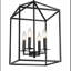 Lustre à cage ouverte en métal noir 18 lumières 4 pouces