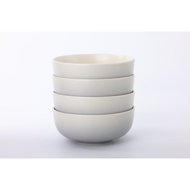Ensemble de 4 bols à soupe en grès de 15 cm (6 pouces), Grey