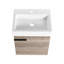 Meuble-lavabo de salle de bain avec lavabo en céramique et bassin de rangement contemporain à surface nettoyable