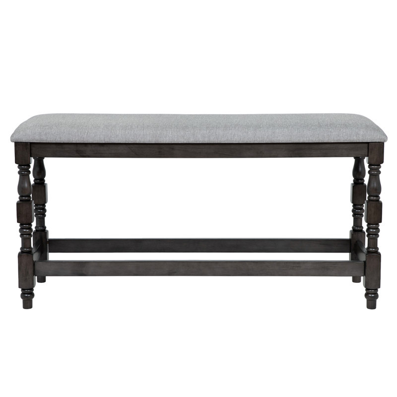 Holtzclaw Counter Height Bench, Gray, Light Gray