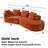 Lunford 116" Modern Curved Compression Sectional Sofa With Back Pillows-125422386
