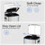40L Dual Trash Can Kitchen Waste Rubbish Garbage, Dual Step Garbage Can & Recycle Bin with 2 Removable Inner Buckets (Silver, 40L)