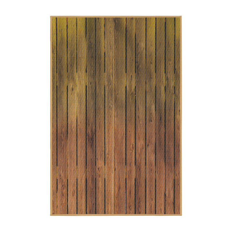 Tapis brun/vert à motifs, Rectangle 3 pi x 5 pi