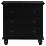 3-Drawer Storage Wood Cabinet, End Table with Pull out Tray