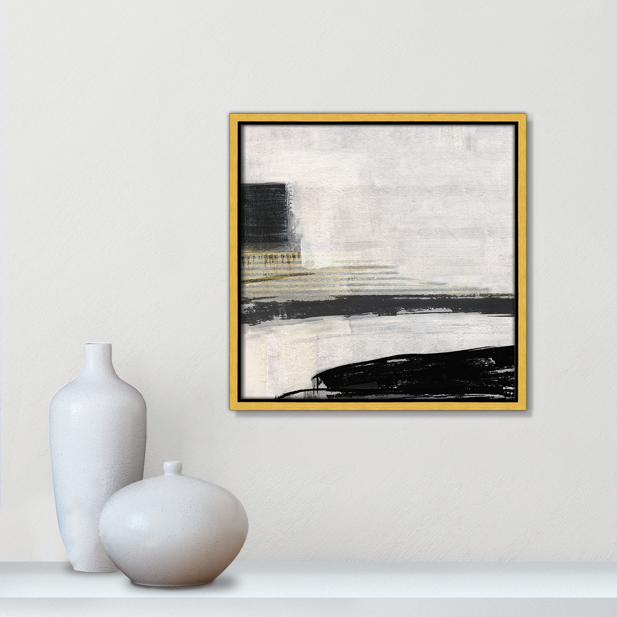 La Bande I Print by Sally Swatland, Gold, 13.5" H x 13.5" W