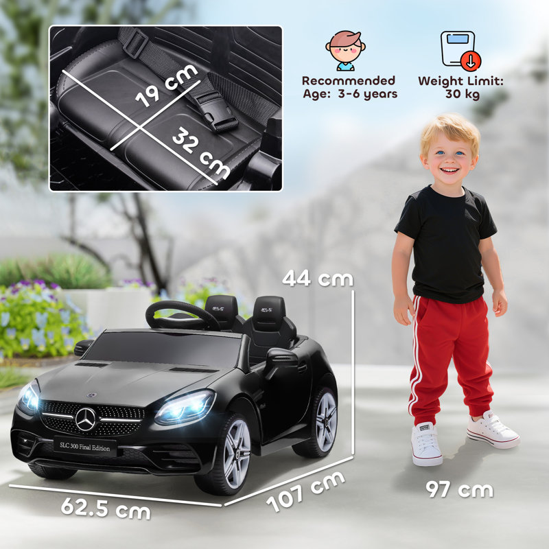 HOMCOM Battery Powered Ride On with Remote Control, Black