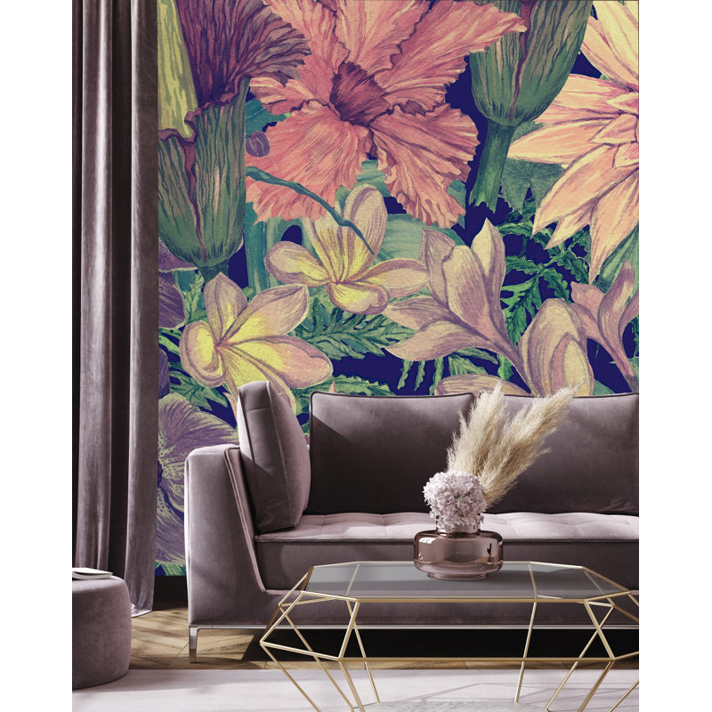 Bischoffs Floral Wall Mural, 8.33" W x 8.33" L