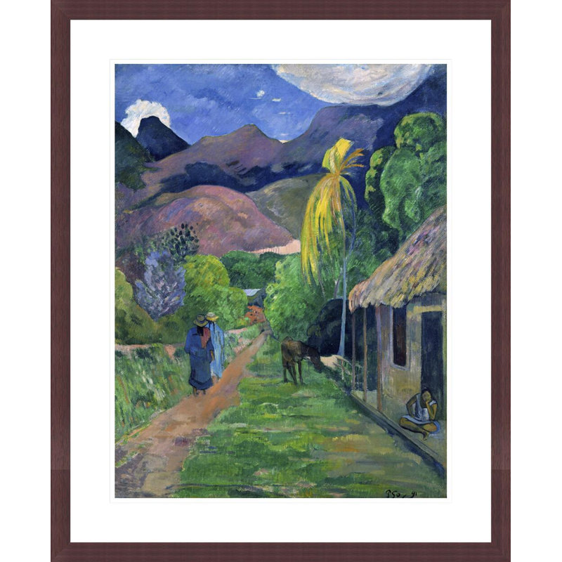 Street in Tahiti par Paul Gauguin - Estampe numérique encadrée, H 28,71 po x l 23,5 po