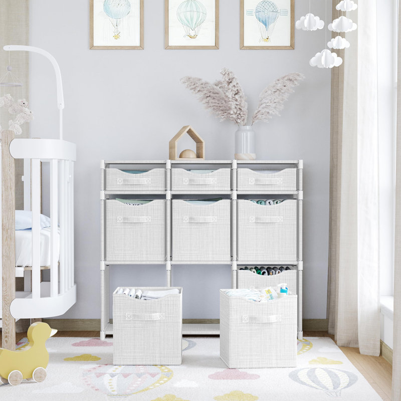 9 Compartment Wardrobe Organizer And Storage Cabinet, Easy To Assemble Wardrobe Storage Unit With Drawers